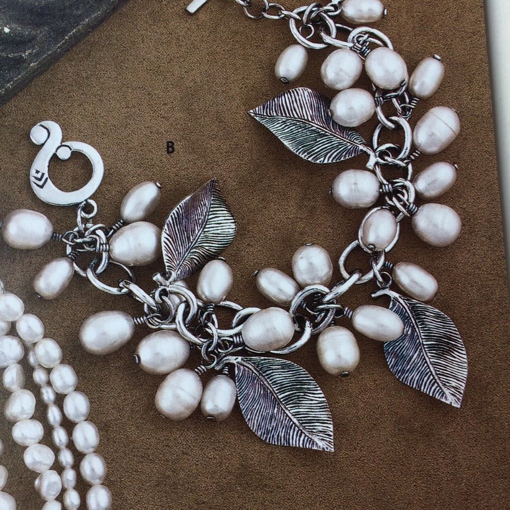 Silpada Freshwater Pearl and Sterling Silver Bracelet with a Toggle Clasp